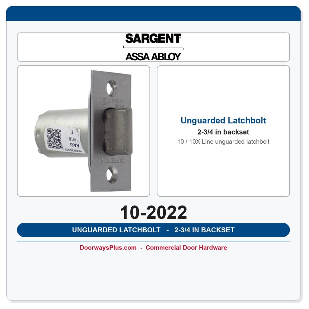 Sargent 10-2022 Latchbolt 2-3/4
